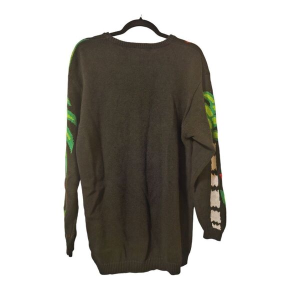 IB DIFFUSION 90s Jungle Monkeys Tropical Embroidered Sweater - Size Large - Picture 2 of 7